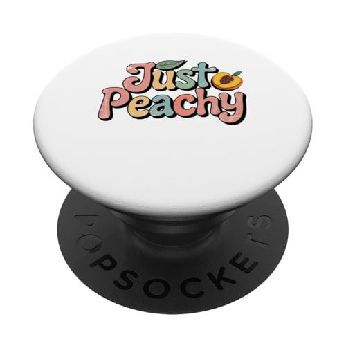 Pfirsiche Sommerfrucht Nostalgie Pfirsichfrucht Retro Grafik PopSockets Klebender PopGrip von Just Peachy