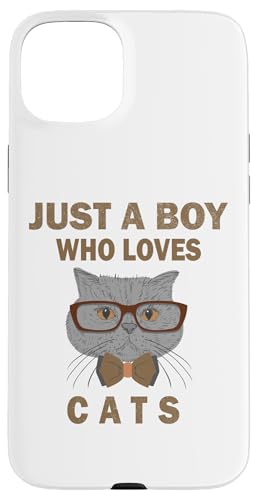 Süß, nur ein Junge, der Katzen, Tiere liebt, Männer und Jungen. Hülle für iPhone 15 Plus Süß, nur ein Junge, der Katzen, Tiere liebt, Männer und Jungen. Hülle für iPhone 15 Plus von Just a Boy who loves Apparel for men and boys