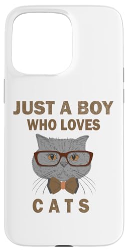 Süß, nur ein Junge, der Katzen, Tiere liebt, Männer und Jungen. Hülle für iPhone 15 Pro Max Süß, nur ein Junge, der Katzen, Tiere liebt, Männer und Jungen. Hülle für iPhone 15 Pro Max von Just a Boy who loves Apparel for men and boys