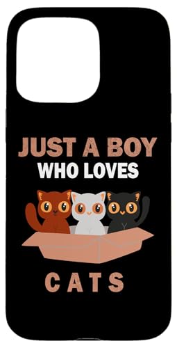 Süß, nur ein Junge, der Katzen, Tiere liebt, Männer und Jungen. Hülle für iPhone 15 Pro Max von Just a Boy who loves Apparel for men and boys