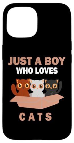 Süß, nur ein Junge, der Katzen, Tiere liebt, Männer und Jungen. Hülle für iPhone 15 Süß, nur ein Junge, der Katzen, Tiere liebt, Männer und Jungen. Hülle für iPhone 15 von Just a Boy who loves Apparel for men and boys