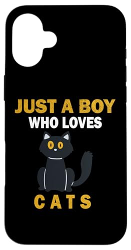 Süß, nur ein Junge, der Katzen, Tiere liebt, Männer und Jungen. Hülle für iPhone 16 Plus Süß, nur ein Junge, der Katzen, Tiere liebt, Männer und Jungen. Hülle für iPhone 16 Plus von Just a Boy who loves Apparel for men and boys
