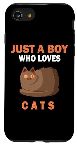 Süß, nur ein Junge, der Katzen, Tiere liebt, Männer und Jungen. Hülle für iPhone SE (2020) / 7 / 8 von Just a Boy who loves Apparel for men and boys