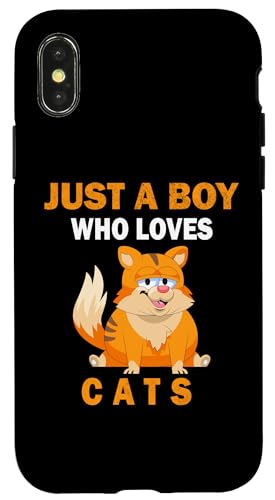 Süß, nur ein Junge, der Katzen, Tiere liebt, Männer und Jungen. Hülle für iPhone X/XS von Just a Boy who loves Apparel for men and boys