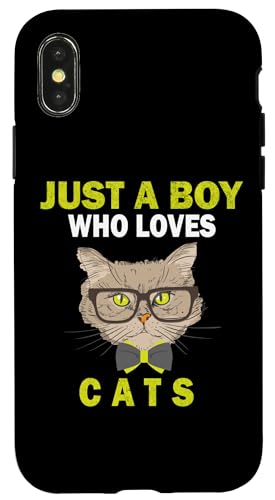 Süß, nur ein Junge, der Katzen, Tiere liebt, Männer und Jungen. Hülle für iPhone X/XS Süß, nur ein Junge, der Katzen, Tiere liebt, Männer und Jungen. Hülle für iPhone X/XS von Just a Boy who loves Apparel for men and boys