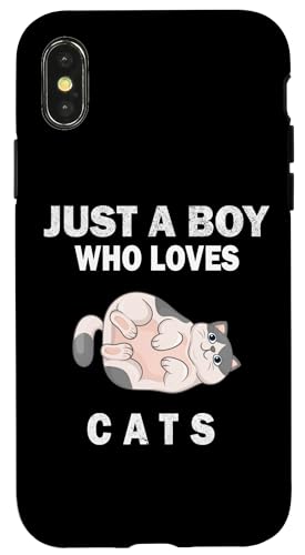 Süß, nur ein Junge, der Katzen, Tiere liebt, Männer und Jungen. Hülle für iPhone X/XS von Just a Boy who loves Apparel for men and boys