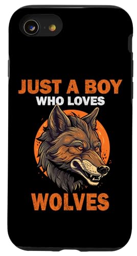 Süß, nur ein Junge, der Wölfe und Tiere liebt, Männer und Jungen Hülle für iPhone SE (2020) / 7 / 8 von Just a Boy who loves Apparel for men and boys