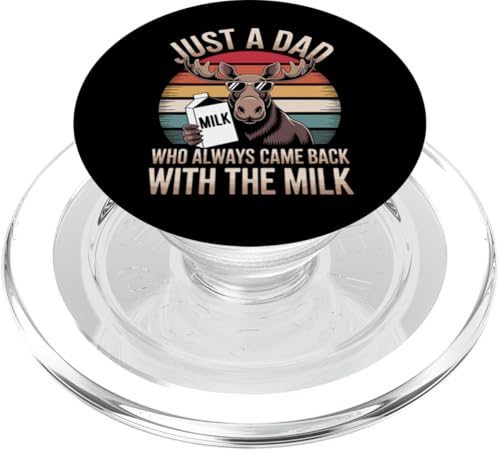 Elch Lustiger Vatertag Papa Milch PopSockets PopGrip für MagSafe von Just a Dad who always came back with the Milk