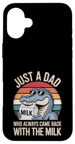 Krokodil Lustiger Vatertag Papa Milch Hülle für iPhone 16 Plus Krokodil Lustiger Vatertag Papa Milch Hülle für iPhone 16 Plus von Just a Dad who always came back with the Milk