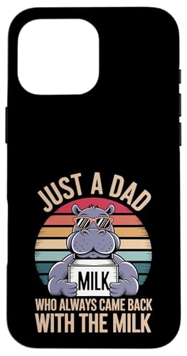 Nilpferd Lustiger Vatertag Papa Milch Hülle für iPhone 16 Pro Max Nilpferd Lustiger Vatertag Papa Milch Hülle für iPhone 16 Pro Max von Just a Dad who always came back with the Milk