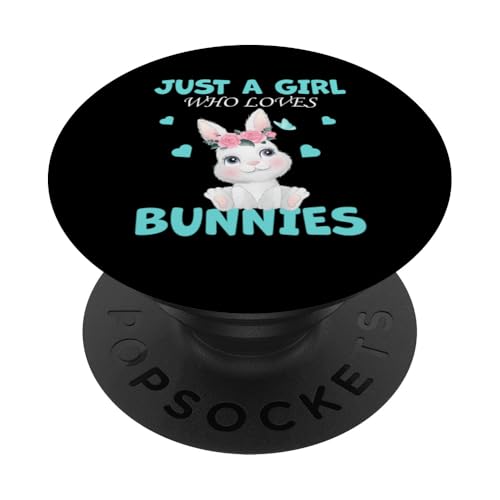 Süß, nur ein Mädchen, das Hasen und Tiere liebt, Damen und Mädchen PopSockets Klebender PopGrip von Just a girl who loves Apparel for girls and women