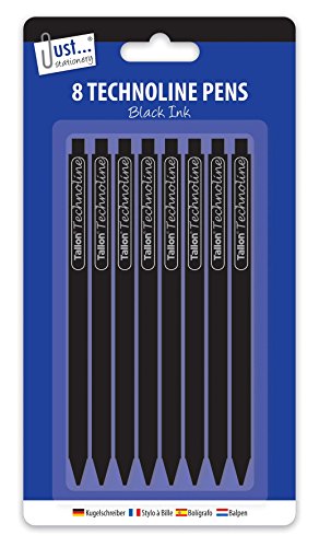 Just Stationery techno-line Pen – Schwarz (8 Stück) von Just stationery