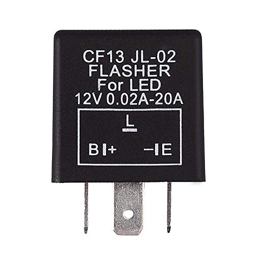 3Pins Blinkrelais Flasher Relay LED-Licht Blinker Relais Blinkgeber mit Schaltkreisschutz und Rückwärtsschutz 0.02A-10A 12V für Auto, Motorrad und so weiter von Justech