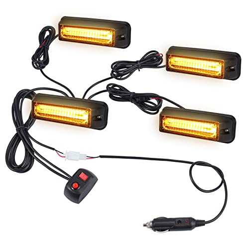 Justech 9cm COB Warnlicht Stroboskoplicht Warnung Beacon Blinklichter Blitzmodul Notfall Licht Achtung Blinklicht für Emergency, Repair, Escort Vehicles, Roof Rack, Kühlergrill, Dach usw. von Justech