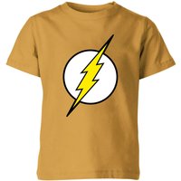 Justice League Flash Logo Kids' T-Shirt - Mustard - 7-8 Jahre von Justice League