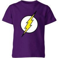 Justice League Flash Logo Kids' T-Shirt - Purple - 3-4 Jahre von Original Hero