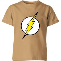 Justice League Flash Logo Kids' T-Shirt - Tan - 5-6 Jahre von Original Hero