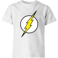 Justice League Flash Logo Kids' T-Shirt - White - 7-8 Jahre von Justice League