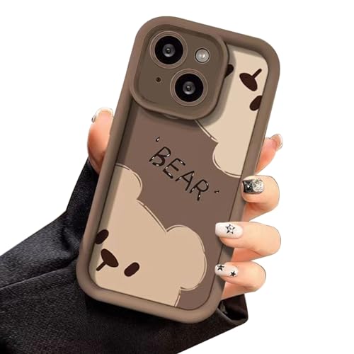 Jusy Kompatibel mit iPhone 13 Hülle, süßes Bärenmuster, weiche Gel-Gummi-TPU-Hülle, vollständiger Kameraschutz und Kantenlippen stärken, stoßfeste Abdeckung für Damen und Herren, Braun Jusy Kompatibel mit iPhone 13 Hülle, süßes Bärenmuster, weiche Gel-Gummi-TPU-Hülle, vollständiger Kameraschutz und Kantenlippen stärken, stoßfeste Abdeckung für Damen und Herren, Braun von Jusy
