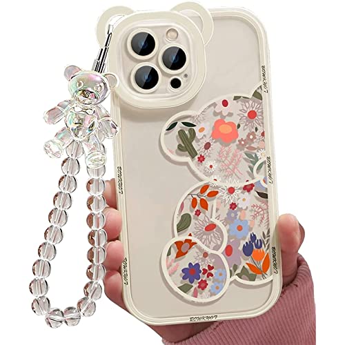 Jusy Kompatibel mit iPhone 16 Pro Hülle,Süße Blumen Floral Bär Abdeckung mit Schöner Handgelenkschlaufe Armbandkette für Mädchen Frauen, Klare Kawaii Kamera Schutz Hübsche Trendige Telefonhülle Jusy Kompatibel mit iPhone 16 Pro Hülle,Süße Blumen Floral Bär Abdeckung mit Schöner Handgelenkschlaufe Armbandkette für Mädchen Frauen, Klare Kawaii Kamera Schutz Hübsche Trendige Telefonhülle von Jusy