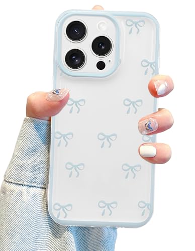 Jusy Kompatibel mit iPhone 16 Pro Max Hülle,Süße Klar Rosa Schleifenmuster Schöne Weiche TPU Telefonhülle Vollständiger Kameraschutz Handyhülle für Frauen Mädchen - Blau Jusy Kompatibel mit iPhone 16 Pro Max Hülle,Süße Klar Rosa Schleifenmuster Schöne Weiche TPU Telefonhülle Vollständiger Kameraschutz Handyhülle für Frauen Mädchen - Blau von Jusy