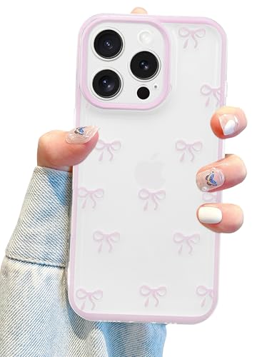 Jusy Schutzhülle für iPhone 12 Pro, Schleife, niedliches transparentes Schleifenmuster, ästhetisch, weiches TPU, transparent, für Damen, Rosa Jusy Schutzhülle für iPhone 12 Pro, Schleife, niedliches transparentes Schleifenmuster, ästhetisch, weiches TPU, transparent, für Damen, Rosa von Jusy