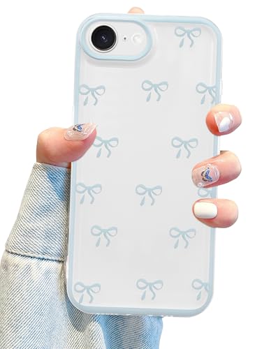 Jusy Schutzhülle für iPhone 16e, Schleife, niedlich, transparent, schwarz, Schleife, ästhetisch, weiches TPU, transparent, Vollkamera-Schutzhülle für Damen, Blau Jusy Schutzhülle für iPhone 16e, Schleife, niedlich, transparent, schwarz, Schleife, ästhetisch, weiches TPU, transparent, Vollkamera-Schutzhülle für Damen, Blau von Jusy