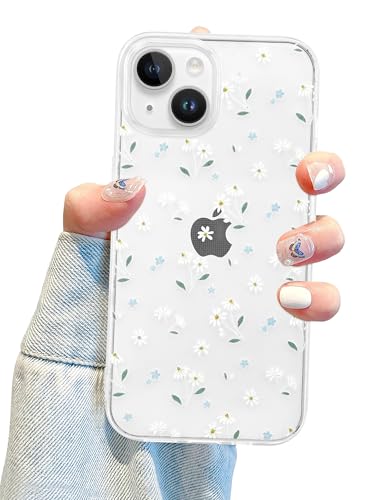 Jusy Transparente Schutzhülle für iPhone 15, für Damen, niedliches Blumendesign, weiches TPU, stoßfest, kleine Gänseblümchen Jusy Transparente Schutzhülle für iPhone 15, für Damen, niedliches Blumendesign, weiches TPU, stoßfest, kleine Gänseblümchen von Jusy