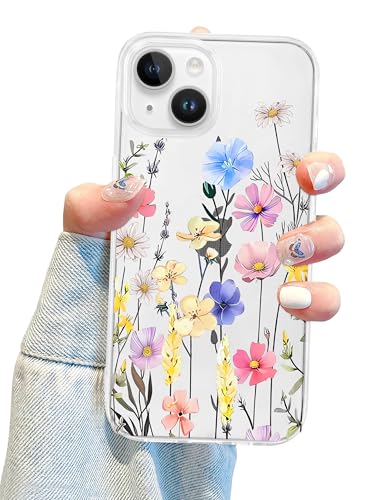 Jusy Transparente Schutzhülle für iPhone 15, für Damen, niedliches Blumendesign, weiches TPU, stoßfest, schützend, Blüte und Kopfgeld Jusy Transparente Schutzhülle für iPhone 15, für Damen, niedliches Blumendesign, weiches TPU, stoßfest, schützend, Blüte und Kopfgeld von Jusy