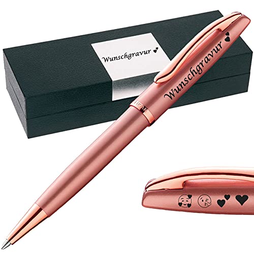 Juwelier Schönschmied PeIikan Kugelschreiber mit Gravur | Emoji Gravur | Jazz Noble Elegance Pink Rose von Juwelier Schönschmied