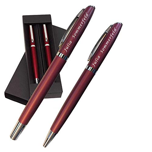 Juwelier Schönschmied - Schreibset als Geschenk mit Gravur & Wunschsymbolen Stift mit Gravur Geschenk-Etui - Drehkugelschreiber & Rollerball (schwarzschreibend) Schreibset 9 PS9 von Juwelier Schönschmied