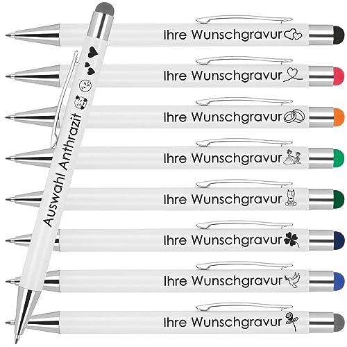 Kugelschreiber mit Wunschgravur | Werbekugelschreiber Personalisiert | Schreiben & Touchfunktion | Gummierter Oberfläche | Wunschsmbol Laser-Gravur 10 Stück Anthrazit Kugelschreiber mit Wunschgravur | Werbekugelschreiber Personalisiert | Schreiben & Touchfunktion | Gummierter Oberfläche | Wunschsmbol Laser-Gravur 10 Stück Anthrazit von Juwelier Schönschmied
