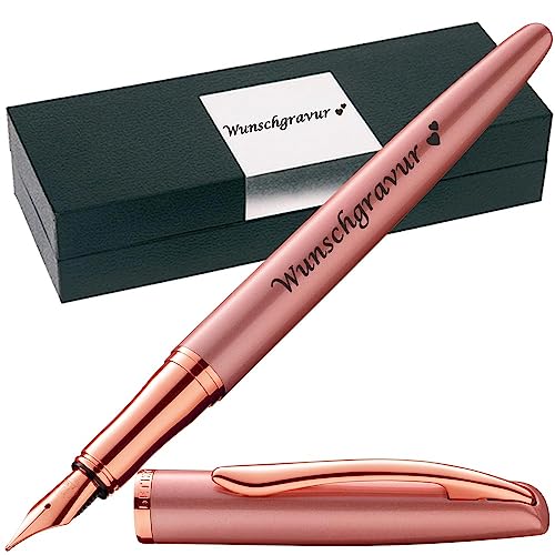 Pelikan Füllhalter Jazz® Noble Elegance mit Gravur als Geschenk | Emojis Gravur möglich | Farbe Pink Rose | personalisiert mit Wunschgravur Pelikan Füller mit Gravur PS198 von Juwelier Schönschmied