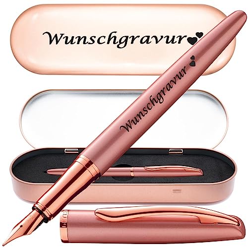 Pelikan Füllhalter Jazz® Noble Elegance mit Gravur als Geschenk | Emojis Gravur möglich | Farbe Pink Rose | personalisiert mit Wunschgravur | Pelikan Füller mit Gravur PS198Box7 von Juwelier Schönschmied