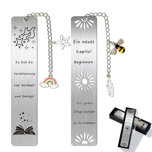 Juxtaposia Lesezeichen Set (Enthält zwei Lesezeichen mit verschiedenen Segenssprüchen), Lesezeichen Metall zum Markieren von Buchseiten, Lesezeichen Personalisierte sind das perfekte Geschenk für Lehr von Juxtaposia