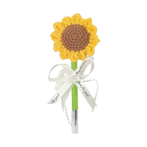 Jvjggag Flower Gel Pens, Crochet Sunflower Decorative Pens, Non-Slip Gel Ink Writing Tool, Handmade Knitted Flowers, Ideal for Work, School & Offices, Yellow Petals, Brown Center Jvjggag Flower Gel Pens, Crochet Sunflower Decorative Pens, Non-Slip Gel Ink Writing Tool, Handmade Knitted Flowers, Ideal for Work, School & Offices, Yellow Petals, Brown Center von Jvjggag