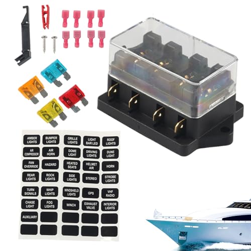 Jvjggag Sicherung von Kfz -Ersatzschachteln, Sicherungsschachtel für Boot - Multifunktionaler Schaltungsblock,Hochtemperaturbeständiger Mehrweg Sicherungskasten für Überlast- und Jvjggag Sicherung von Kfz -Ersatzschachteln, Sicherungsschachtel für Boot - Multifunktionaler Schaltungsblock,Hochtemperaturbeständiger Mehrweg Sicherungskasten für Überlast- und von Jvjggag