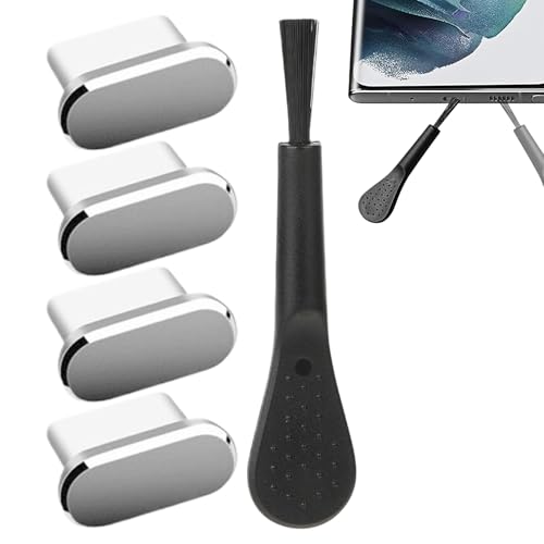 Jvjggag Type C Dust Plug, USB Port Cover Set, Protective Dust-Proof Seal, Durable Pp Material, Secure & Easy-Clean Design, Mobile Phone & Tablet Use, 0.39x0.24 Inches, Black, 4 Pieces Jvjggag Type C Dust Plug, USB Port Cover Set, Protective Dust-Proof Seal, Durable Pp Material, Secure & Easy-Clean Design, Mobile Phone & Tablet Use, 0.39x0.24 Inches, Black, 4 Pieces von Jvjggag