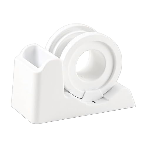 Klebebandabroller, Schreibtisch-Aufkleberschneider, robuste, rutschfeste Unterseite, wiederverwendbar, Mehrzweckgebrauch, Etikettierung von Lebensmitteln und Büroaufgaben, 10,9 x 15,5 x 8,2 cm, Weiß Klebebandabroller, Schreibtisch-Aufkleberschneider, robuste, rutschfeste Unterseite, wiederverwendbar, Mehrzweckgebrauch, Etikettierung von Lebensmitteln und Büroaufgaben, 10,9 x 15,5 x 8,2 cm, Weiß von Jvjggag