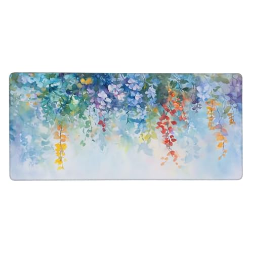 Gaming Mauspad XXL 1200x600 mm, Blau Mousepad Blumen Desk Mat mit Vernähte Kanten, Wasserdicht Anti-Rutsch Mouse Pad, Spezielle Oberfläche Verbessert Präzision und Geschwindigkeit für Gamer, j-555 Gaming Mauspad XXL 1200x600 mm, Blau Mousepad Blumen Desk Mat mit Vernähte Kanten, Wasserdicht Anti-Rutsch Mouse Pad, Spezielle Oberfläche Verbessert Präzision und Geschwindigkeit für Gamer, j-555 von Jvyaeen