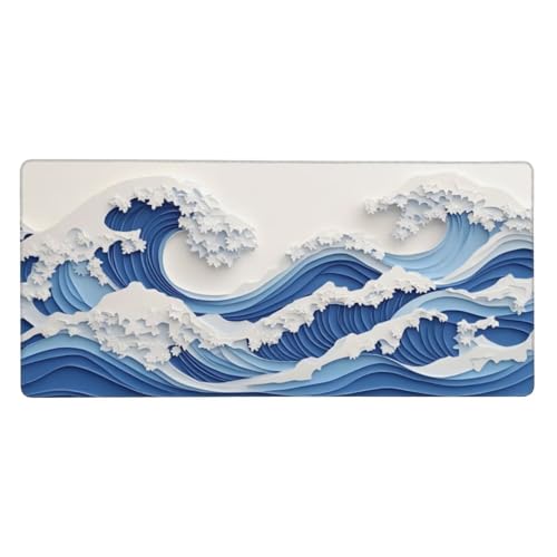 Gaming Mauspad XXL 1200x600 mm, Blau Mousepad Welle Desk Mat mit Vernähte Kanten, Wasserdicht Anti-Rutsch Mouse Pad, Spezielle Oberfläche Verbessert Präzision und Geschwindigkeit für Gamer, j-313 Gaming Mauspad XXL 1200x600 mm, Blau Mousepad Welle Desk Mat mit Vernähte Kanten, Wasserdicht Anti-Rutsch Mouse Pad, Spezielle Oberfläche Verbessert Präzision und Geschwindigkeit für Gamer, j-313 von Jvyaeen