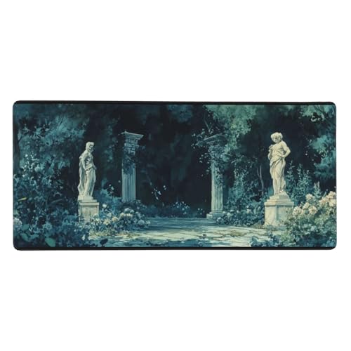 Gaming Mauspad XXL 1200x600 mm, Retro Mousepad Landschaft Desk Mat mit Vernähte Kanten, Wasserdicht Anti-Rutsch Mouse Pad,Spezielle Oberfläche Verbessert Präzision und Geschwindigkeit für Gamer, j-149 von Jvyaeen