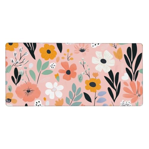 Gaming Mauspad XXL 1200x600 mm, Rosa Mousepad Blumen Desk Mat mit Vernähte Kanten, Wasserdicht Anti-Rutsch Mouse Pad, Spezielle Oberfläche Verbessert Präzision und Geschwindigkeit für Gamer, j-276 Gaming Mauspad XXL 1200x600 mm, Rosa Mousepad Blumen Desk Mat mit Vernähte Kanten, Wasserdicht Anti-Rutsch Mouse Pad, Spezielle Oberfläche Verbessert Präzision und Geschwindigkeit für Gamer, j-276 von Jvyaeen