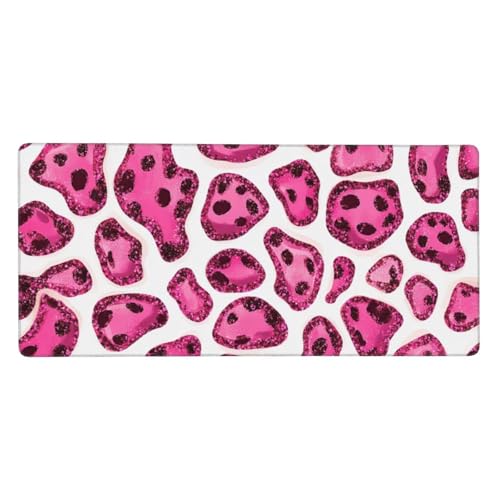 Gaming Mauspad XXL 1200x600 mm, Rosa Mousepad Schwarz Desk Mat mit Vernähte Kanten, Wasserdicht Anti-Rutsch Mouse Pad, Spezielle Oberfläche Verbessert Präzision und Geschwindigkeit für Gamer, j-210 von Jvyaeen