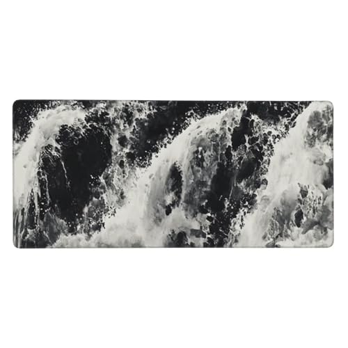Gaming Mauspad XXL 1200x600 mm, Schwarz Mousepad Weiß Desk Mat mit Vernähte Kanten, Wasserdicht Anti-Rutsch Mouse Pad, Spezielle Oberfläche Verbessert Präzision und Geschwindigkeit für Gamer, j-305 Gaming Mauspad XXL 1200x600 mm, Schwarz Mousepad Weiß Desk Mat mit Vernähte Kanten, Wasserdicht Anti-Rutsch Mouse Pad, Spezielle Oberfläche Verbessert Präzision und Geschwindigkeit für Gamer, j-305 von Jvyaeen