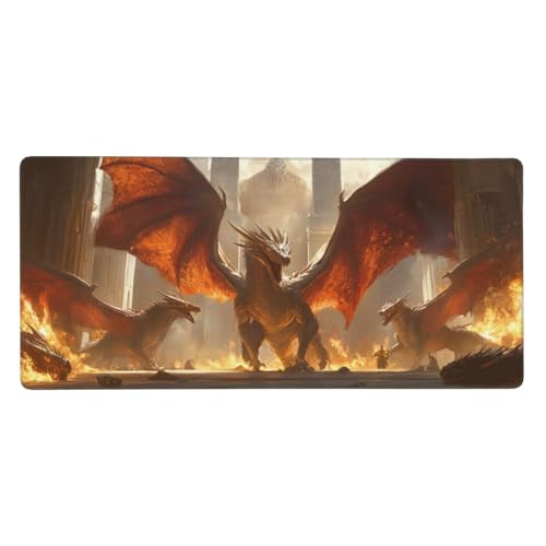 Gaming Mauspad XXL 1200x600 mm,Anime Mousepad Dinosaurier Desk Mat mit Vernähte Kanten,Wasserdicht Anti-Rutsch Mouse Pad,Spezielle Oberfläche Verbessert Präzision und Geschwindigkeit für Gamer,j-105 von Jvyaeen