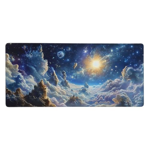 Gaming Mauspad XXL 1200x600 mm,Blau Mousepad Sternenhimmel Desk Mat mit Vernähte Kanten,Wasserdicht Anti-Rutsch Mouse Pad,Spezielle Oberfläche Verbessert Präzision und Geschwindigkeit für Gamer,j-501 von Jvyaeen