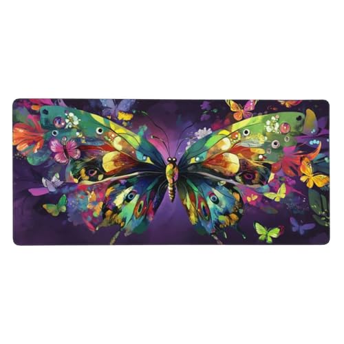Gaming Mauspad XXL 1200x600 mm,Bunt Mousepad Schmetterling Desk Mat mit Vernähte Kanten,Wasserdicht Anti-Rutsch Mouse Pad,Spezielle Oberfläche Verbessert Präzision und Geschwindigkeit für Gamer,j-519 Gaming Mauspad XXL 1200x600 mm,Bunt Mousepad Schmetterling Desk Mat mit Vernähte Kanten,Wasserdicht Anti-Rutsch Mouse Pad,Spezielle Oberfläche Verbessert Präzision und Geschwindigkeit für Gamer,j-519 von Jvyaeen