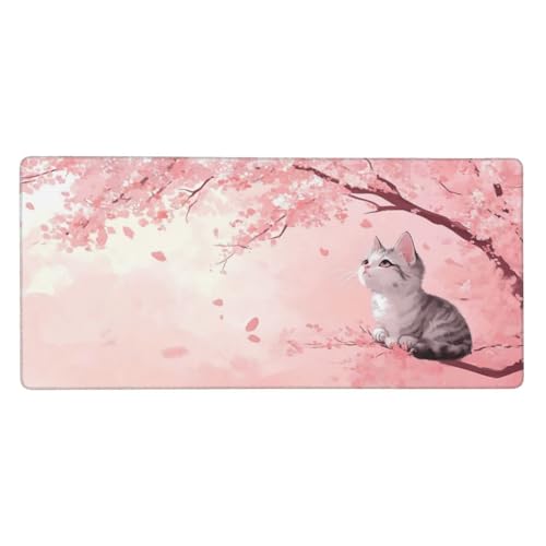 Gaming Mauspad XXL 1200x600 mm,Kirschblüten Mousepad Katzen Desk Mat mit Vernähte Kanten,Wasserdicht Anti-Rutsch Mouse Pad,Spezielle Oberfläche Verbessert Präzision und Geschwindigkeit für Gamer,j-567 Gaming Mauspad XXL 1200x600 mm,Kirschblüten Mousepad Katzen Desk Mat mit Vernähte Kanten,Wasserdicht Anti-Rutsch Mouse Pad,Spezielle Oberfläche Verbessert Präzision und Geschwindigkeit für Gamer,j-567 von Jvyaeen
