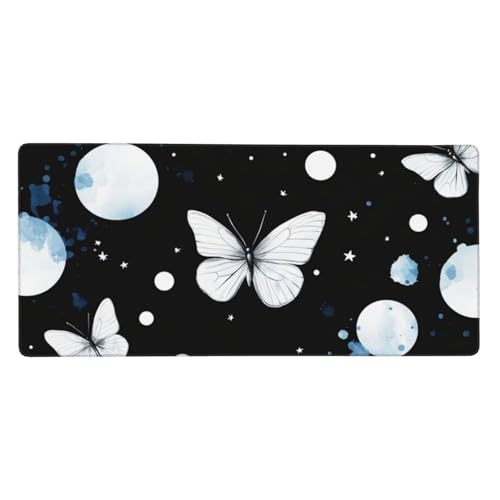 Gaming Mauspad XXL 1200x600 mm,Weiß Mousepad Schmetterling Desk Mat mit Vernähte Kanten,Wasserdicht Anti-Rutsch Mouse Pad,Spezielle Oberfläche Verbessert Präzision und Geschwindigkeit für Gamer,j-137 Gaming Mauspad XXL 1200x600 mm,Weiß Mousepad Schmetterling Desk Mat mit Vernähte Kanten,Wasserdicht Anti-Rutsch Mouse Pad,Spezielle Oberfläche Verbessert Präzision und Geschwindigkeit für Gamer,j-137 von Jvyaeen